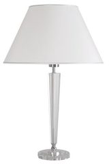 Lampe abat-jour blanc et en verre optique Henola B. Le Dauphin. Lampe abat-jour blanc et en verre optique Henola B. Le Dauphin.