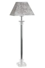 Lampe chromé avec abat-jour moiré gris en verre optique Bucigny . Le Dauphin. Lampe chromé avec abat-jour moiré gris en verre optique Bucigny . Le Dauphin.