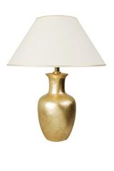 Lampe en céramique dorée à feuille d Lampe en céramique dorée à feuille d
