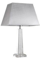 Lampe en verre optique et abat-jour argent Hilary AG . Le Dauphin. Lampe en verre optique et abat-jour argent Hilary AG . Le Dauphin.
