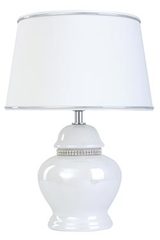 Lampe strass et céramique blanc nacré Rive . Le Dauphin. Lampe strass et céramique blanc nacré Rive . Le Dauphin.