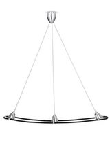 Athene suspension LED trois lumières en ligne sur flexible noir. Less Athene suspension LED trois lumières en ligne sur flexible noir. Less