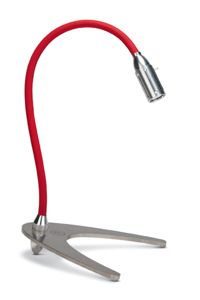 Zeus lampe de bureau LED aluminium flexible rouge. Less 