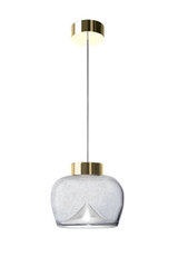 Aella bold suspension design année 70 verre antique bullé et métal doré. Leucos. Aella bold suspension design année 70 verre antique bullé et métal doré. Leucos.