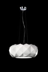Suspension Deluxe en verre soufflé blanc esprit origami. Leucos. 