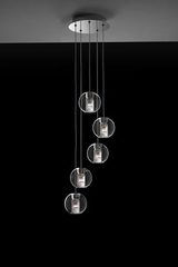 Suspension Fairy 5 boules en verre borosilicate transparent. Leucos. Suspension Fairy 5 boules en verre borosilicate transparent. Leucos.