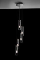 Suspension Fairy 5 lumières en verre borosilicate. Leucos. Suspension Fairy 5 lumières en verre borosilicate. Leucos.