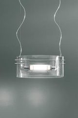Suspension Vittoria en verre transparent et métal chromé . Leucos. Suspension Vittoria en verre transparent et métal chromé . Leucos.