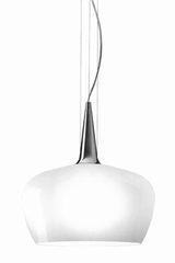 Suspension Witch en verre soufflé blanc satiné et métal chromé. Leucos. Suspension Witch en verre soufflé blanc satiné et métal chromé. Leucos.