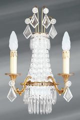 Applique cristal de bohème Louis XVI à trois lumières. Lucien Gau. 