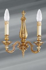 Applique de style Louis XIV bronze massif doré deux lumières. Lucien Gau. 