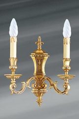 Applique dorée Louis XIV à deux lumières. Lucien Gau. 