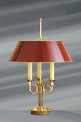 Directoire style lamp, solid gilt bronze, three candles. Lucien Gau. 