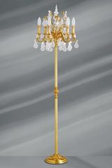 Gilded bronze and bohemian crystal Louis XV Floor lamp. Lucien Gau. 