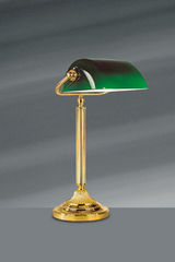 Lampe de bureau style Louis XVI en bronze or vif. Lucien Gau. 