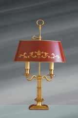 Lampe de style Directoire, en bronze massif doré, décor épuré. Lucien Gau. 