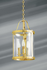Petite lanterne de style classique en bronze massif trois lumières . Lucien Gau. 