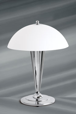 Scooter lampe de table Art Déco argentée. Lucien Gau. 