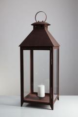 Very large rusted iron candle lantern La Turbie. Lum’Art. 