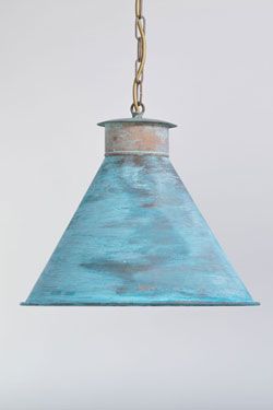 Bodega conical metal outdoor pendant lamp. Lum’Art. 