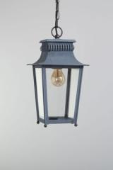 Outdoor lantern suspension in old zinc Cluny. Lum’Art. 