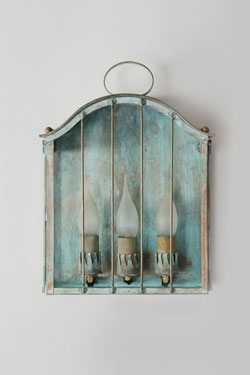 19th century exterior wall light in verdigris finish Cellier. Lum’Art. 