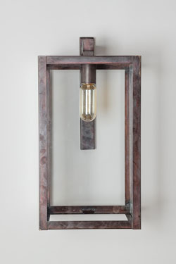 Bellecour antique brass finish rectangle wall light. Lum’Art. 