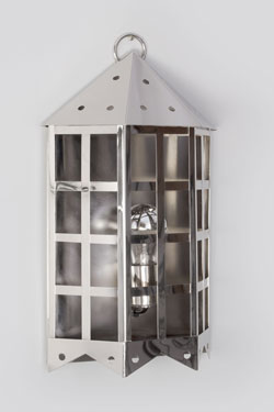 Holland Park exterior wall light in bright nickel. Lum’Art. 