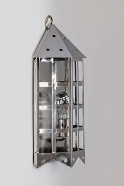 Holland Park exterior wall light in bright nickel. Lum’Art. 