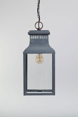 Large classic outdoor lantern in old zinc Perrache. Lum’Art. 