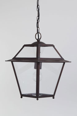 Pont-Neuf black outdoor pendant light in old brass. Lum’Art. 