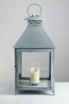 Large candle lantern in old zinc metal La Turbie. Lum’Art. 