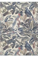 Tapis aux oiseaux fond écru collection Jardin 80X150. MA Salgueiro. Tapis aux oiseaux fond écru collection Jardin 80X150. MA Salgueiro.