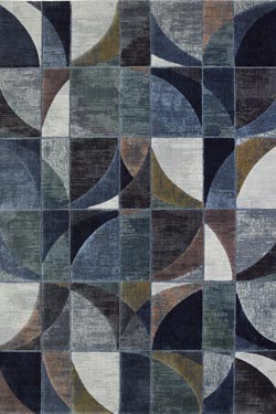 Tapis dessin abstrait aux teintes bleu-gris collection Avignon 135X195, Ma  Salgueiro, Tapis comtemporain