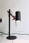 Design desk lamp in black and light wood, LED lighting, adjustable head. Marset. 