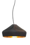 Pendant in black ceramic with gold interior Pleat Box. Marset. 