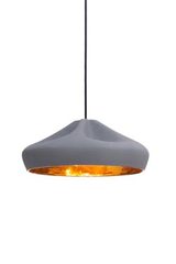 Pleat Box grey ceramic pendant with draped effect. Marset. 