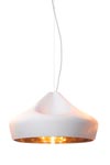 Pleat Box white and gold ceramic pendant lamp. Marset. 