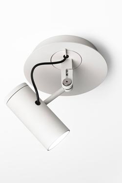 White spotlight in lacquered metal and LED lighting, minimalist Polo. Marset. 