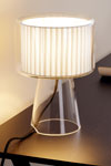 Mercer Mini beige ribbon table or bedside lamp. Marset. 