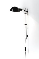 Funiculi black industrial design wall light, height adjustable. Marset. 