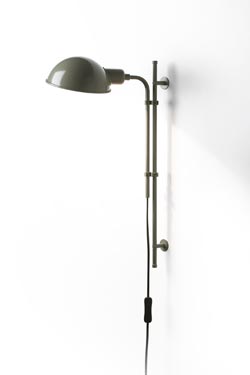 Funiculi grey lacquered metal wall light on swivel arm. Marset. 