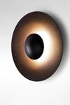 Large black wall lamp in wenge wood and lacquered metal Ginger. Marset. 