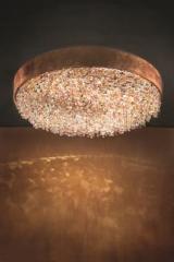 Ola round ceiling light in copper leaf finish. Masiero. 