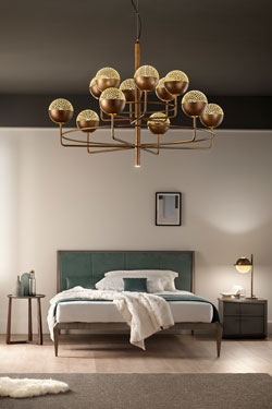 12-light retro chandelier with gold and bronze balls Iglu. Masiero. 