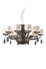 Contemporary satin nickel chandelier Isbel 10 lights. Masiero. Contemporary satin nickel chandelier Isbel 10 lights. Masiero.
