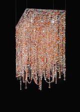Square pink and orange crystal chandelier. Masiero. Square pink and orange crystal chandelier. Masiero.