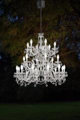 Drylight large Venetian chandelier 24 lights white LED lighting. Masiero. 