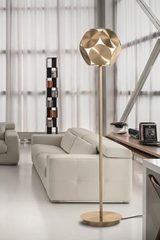 Contemporary floor lamp in patinated brass and LED Timeo lighting. Masiero. Contemporary floor lamp in patinated brass and LED Timeo lighting. Masiero.