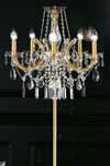 Crystal and gold-plated-metal candelabra standard lamp . Masiero. 